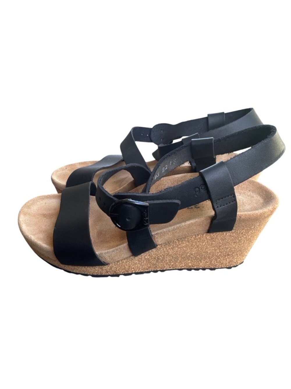 Papillio Birkenstock Soley Leather Wedge Sandal Black Womens EU 37 US 6 - Picture 8 of 14